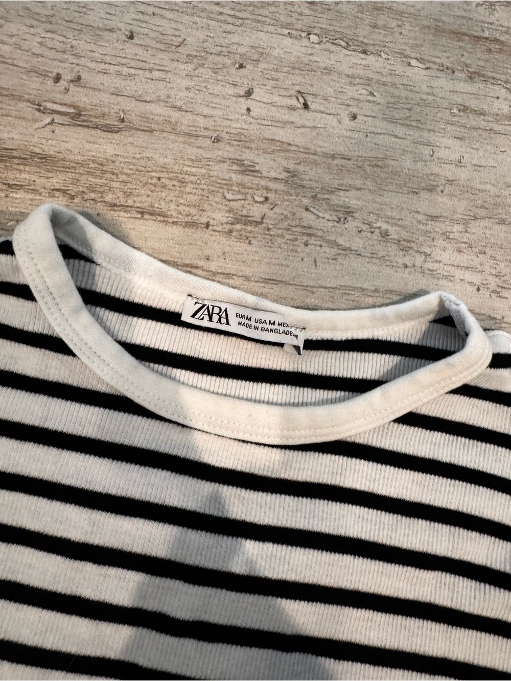 Zara Black & White Striped Ribbed Bodysuit - Picture 3 of 6